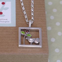 bird in garden pendant