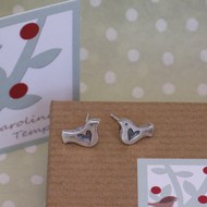 Shadow Heart Bird Studs