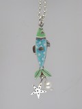 sky blue fish pendant