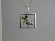 bird in garden pendant