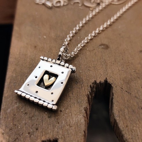 heart domino pendant