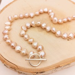 18inch 100%natural pink pearl necklace