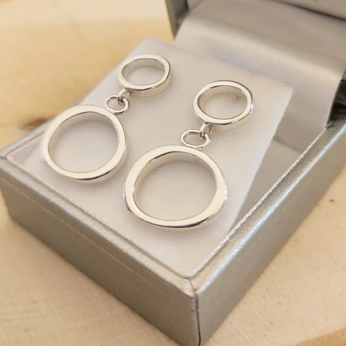 NEW double hoop drop earrings