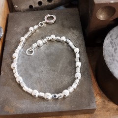 Silver pebble bracelet