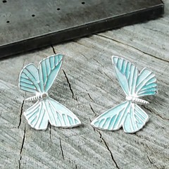 Blue butterfly studs- Caroline Temple special