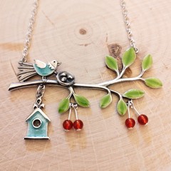 Sewing Bee bird branch necklace balance