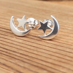 Moon and star studs