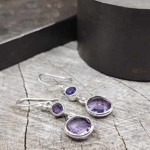 Duo amethyst earrings