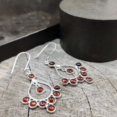 Garnet chandelier earrings