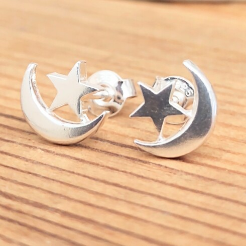 Moon and star studs