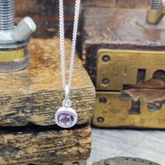 Amethyst Birthstone Pendant February