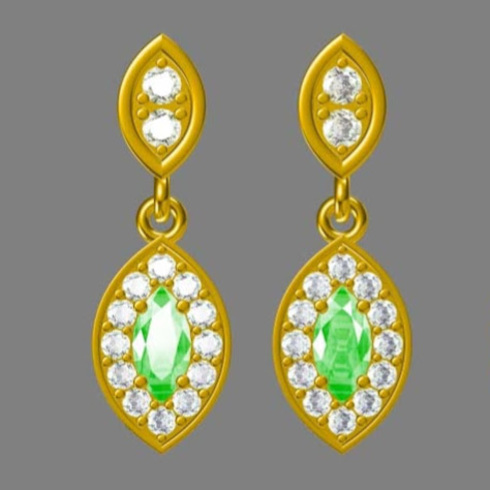 Tsavorite and diamond earrings