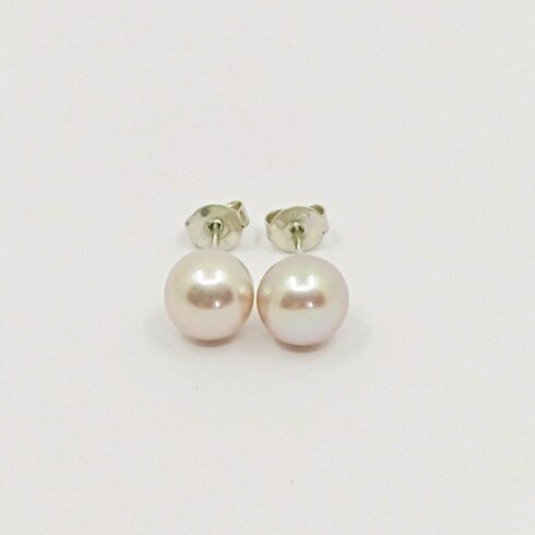 AAA Natural blush freshwater bouton pearl studs