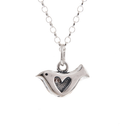 Shadow Heart Bird Pendant