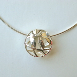 Silver Leaf Cage Necklace