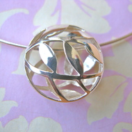 Silver Leaf Cage Necklace