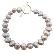 Silver Grey Baroque Pearl Bracelet