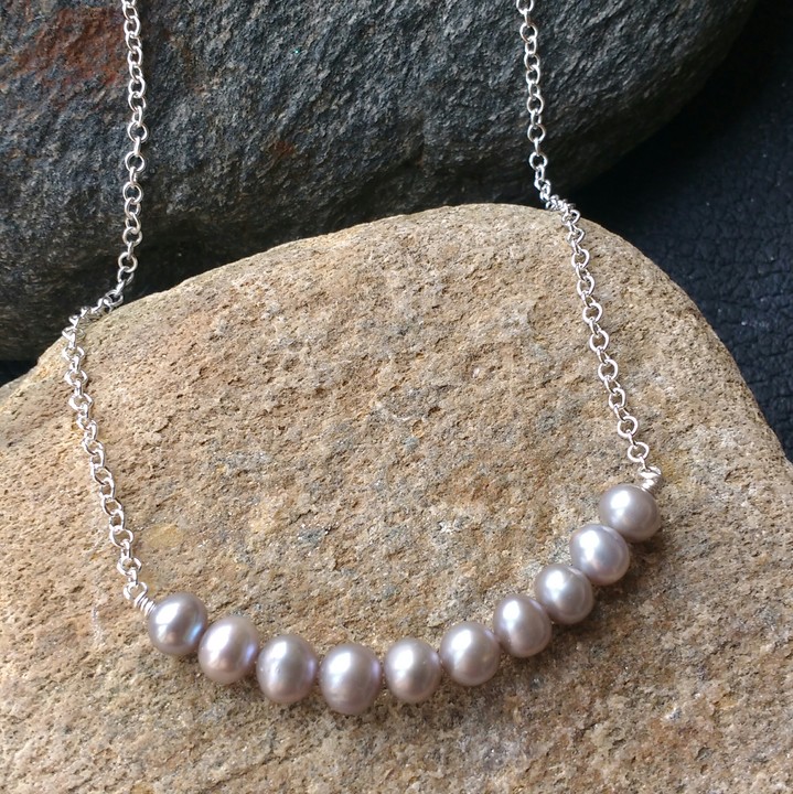 Silver Grey Freshwater Pearl Necklace