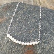 White Freshwater pearl Bar Pendant