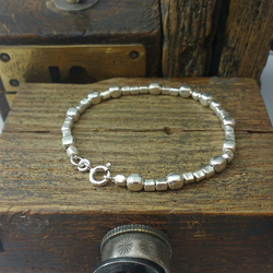 Silver pebble bracelet