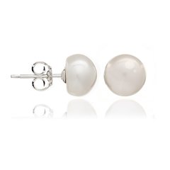 White freshwater button pearls
