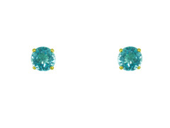 Solid gold and blue topaz studs