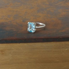 Silver and 2.25 carat Blue Topaz Ring