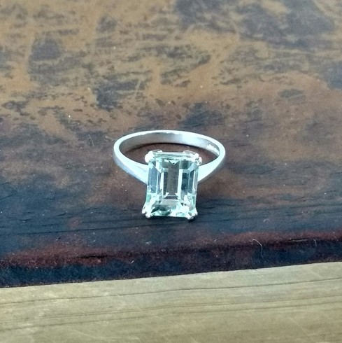 Large Green Amethyst Ring