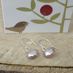 NEW Natural pink irregular pearl drop earrings