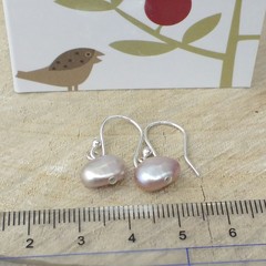 NEW Natural pink irregular pearl drop earrings