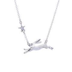 Large hare chasing star pendant 